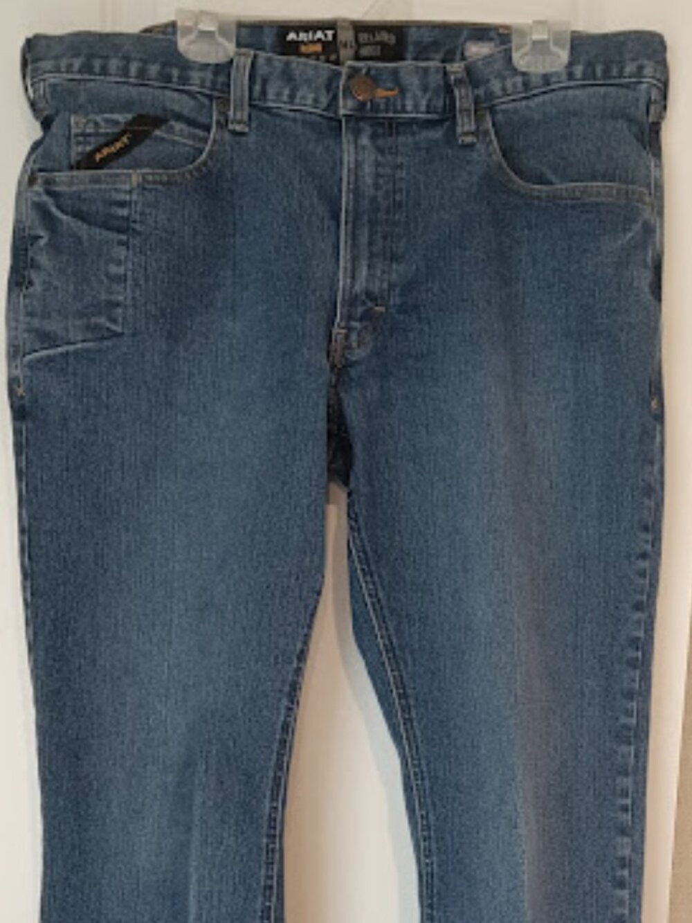 Ariat Mens Jeans 38x30 Rebar M4 Relaxed Basic Boot Blue Denim Workwear Loop Lock
